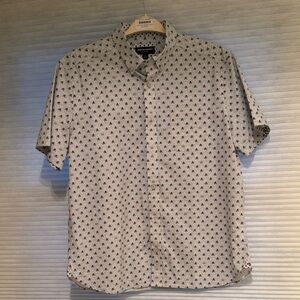 Johnston & Murphy Black and White Geometric Button-Down Shirt